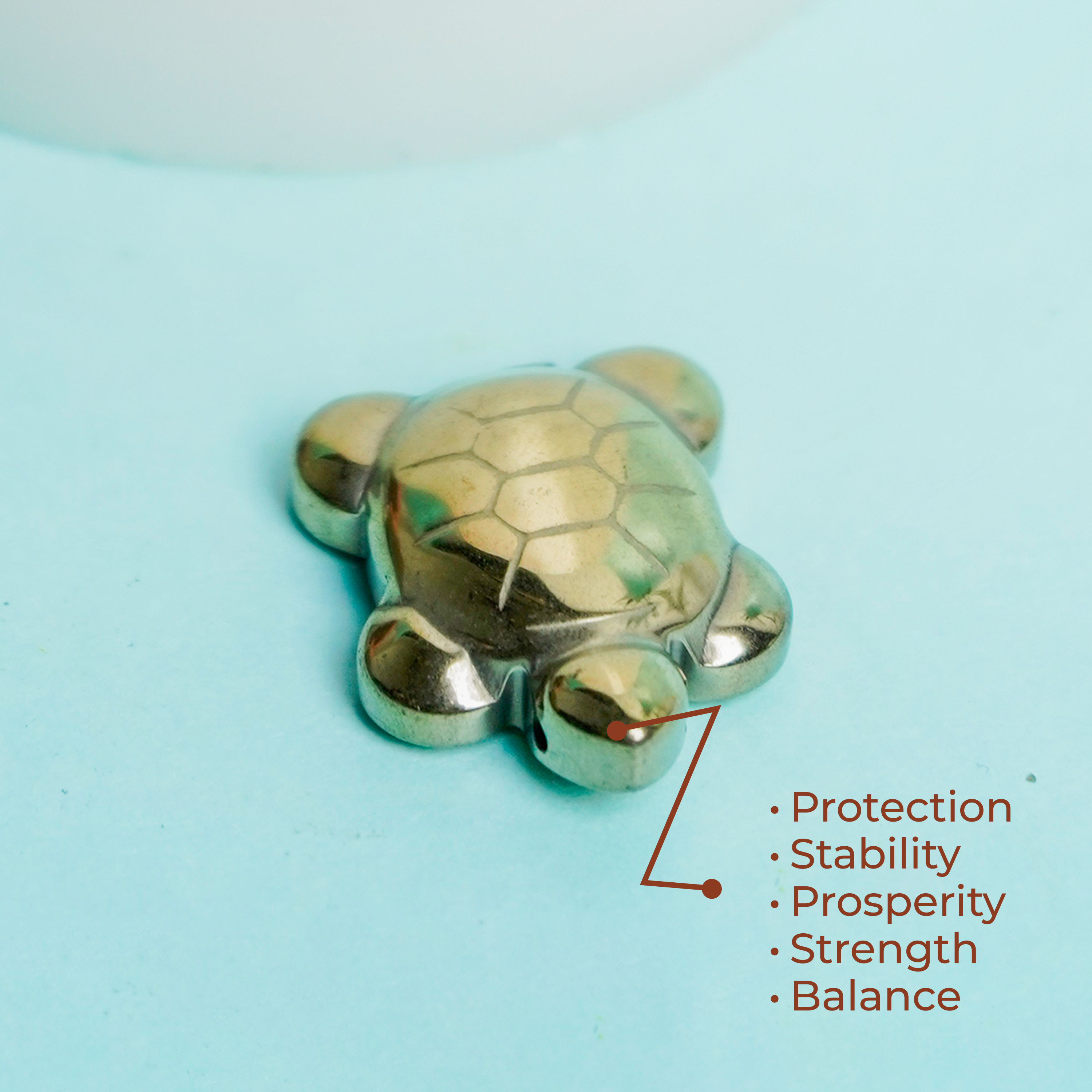 Natural Gold Hematite Turtle | Crystal Healing Stone Figurine for Protection, Wealth & Positive Energy