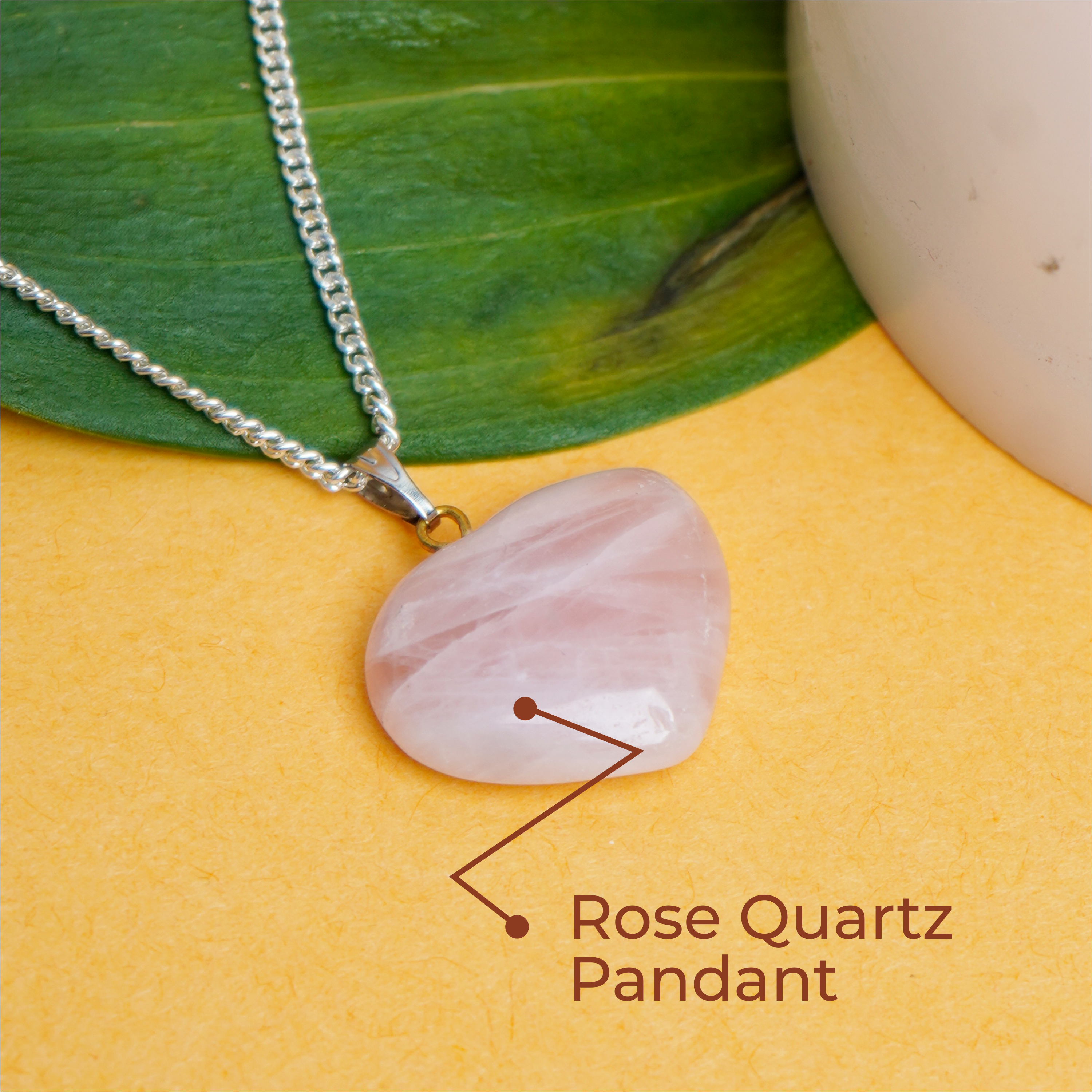 Natural Rose Quartz Heart Shape Pendant – Stone of Love & Harmony
