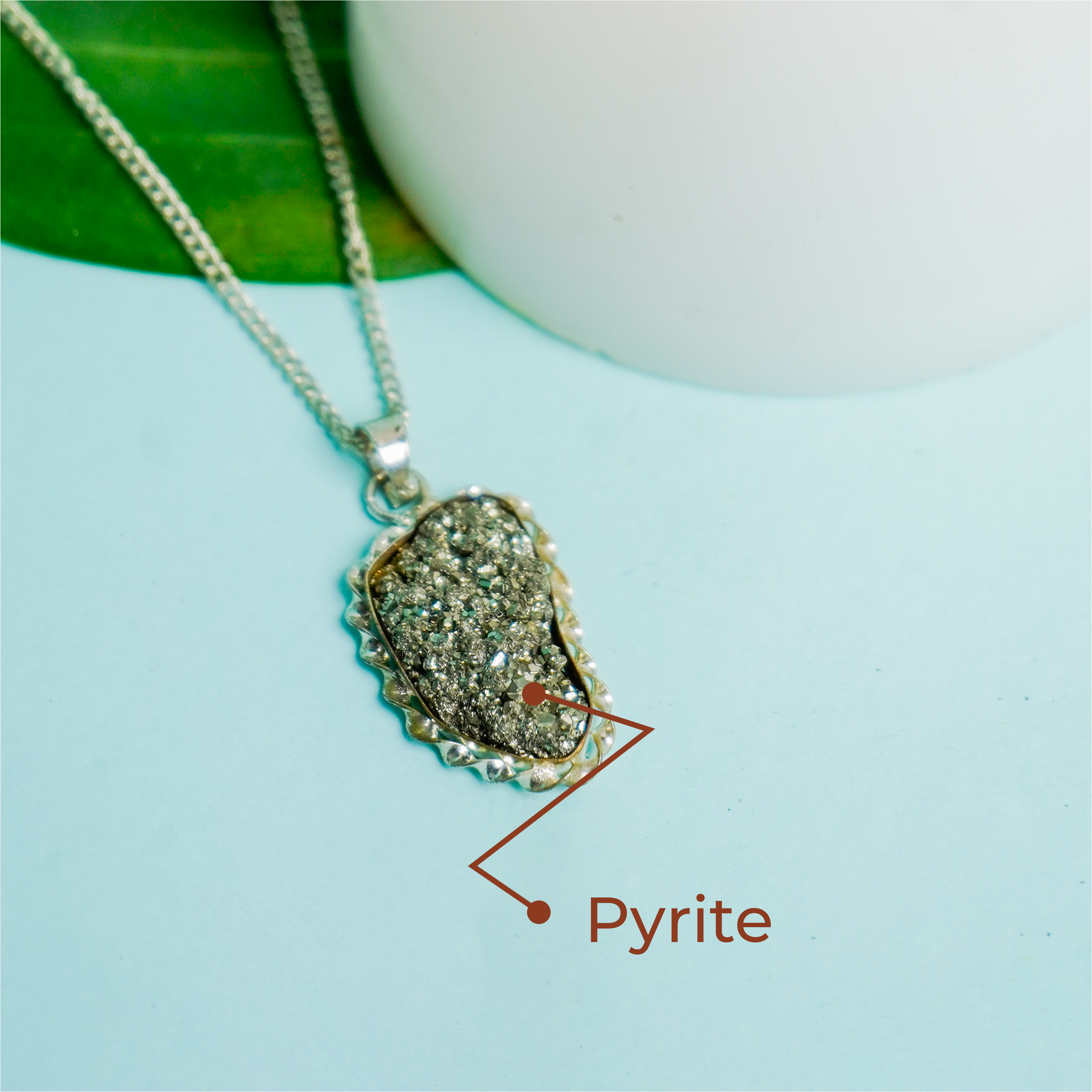 Natural Pyrite Pendant Necklace | Genuine Pyrite Pendant