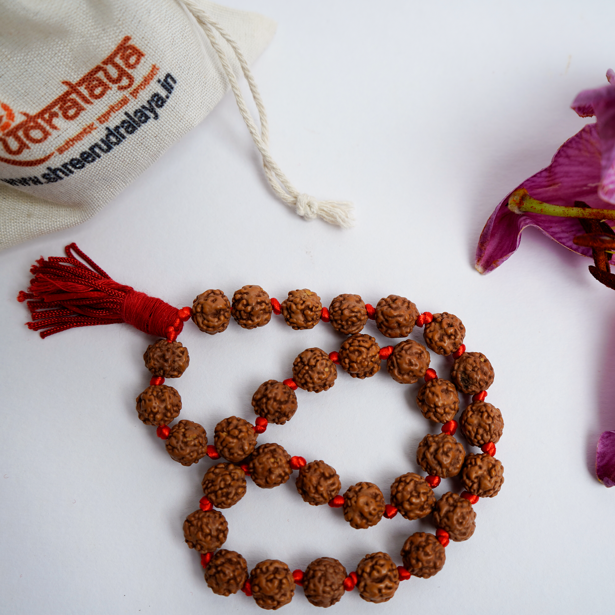 Natural 10mm Rudraksha Hand Mala | Sumrani Mala for Meditation, Japa & Prayer