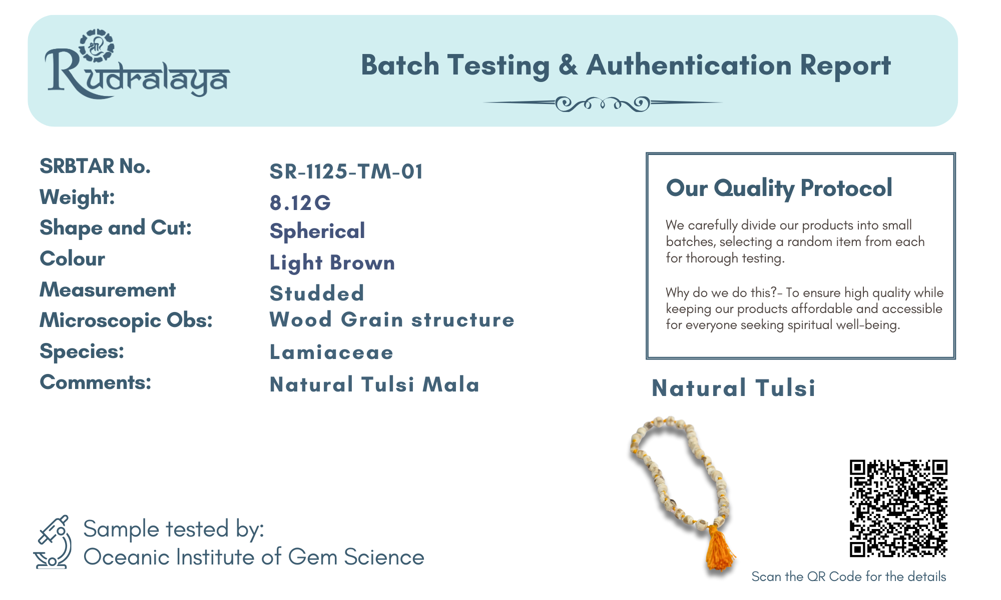 Natural Tulsi Hand Mala – Sacred Spiritual Beads