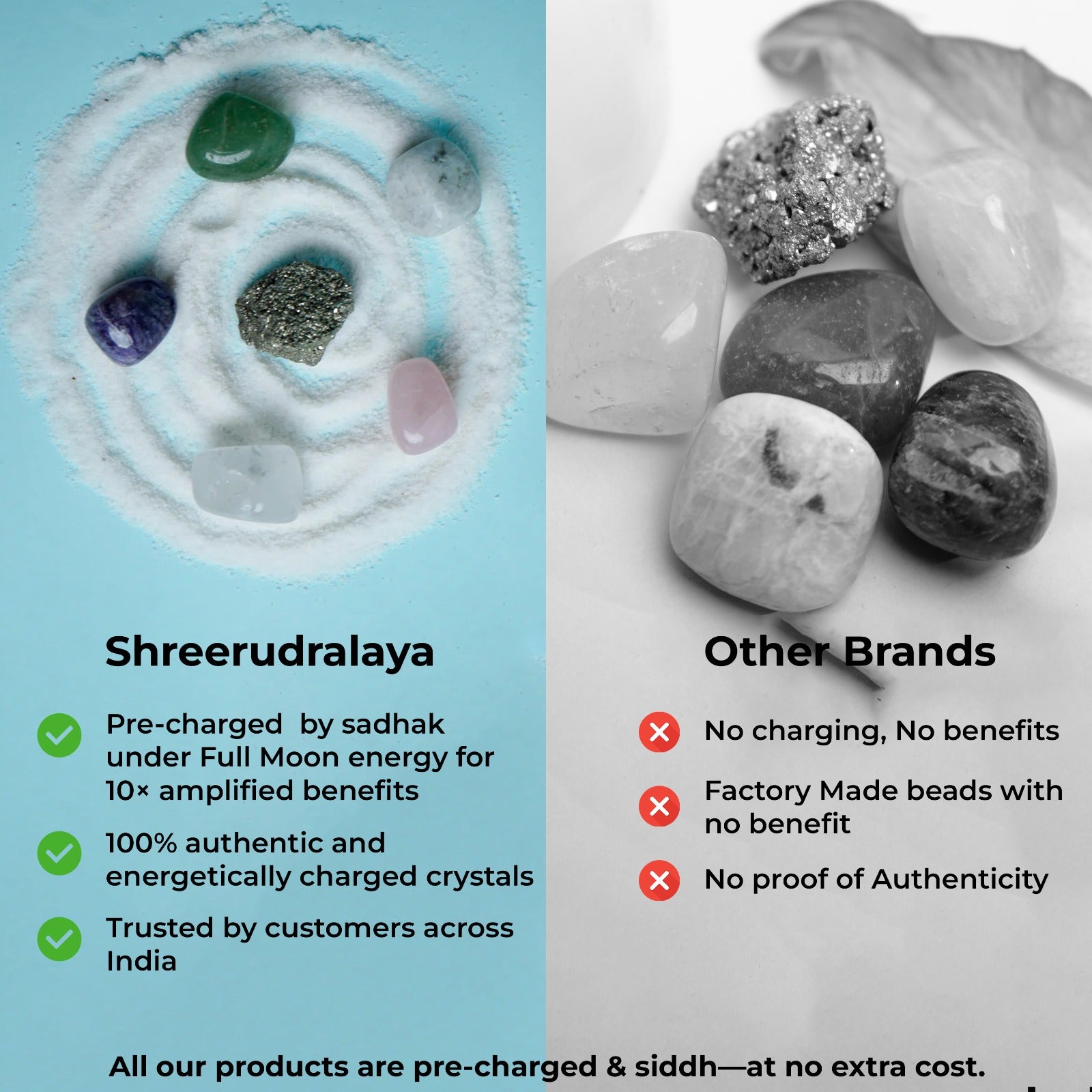 Mixed Healing Crystal Tumbles Combo – Rose Quartz, Pyrite, Amethyst, Moonstone, Clear Quartz & Green Aventurine